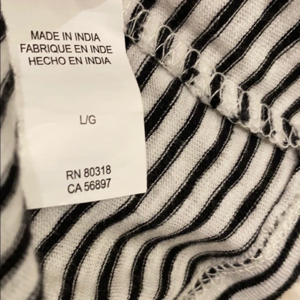 Lucky Brand Cotton Striped Pullover T-Shirt Dress. L - Picture 5 of 7